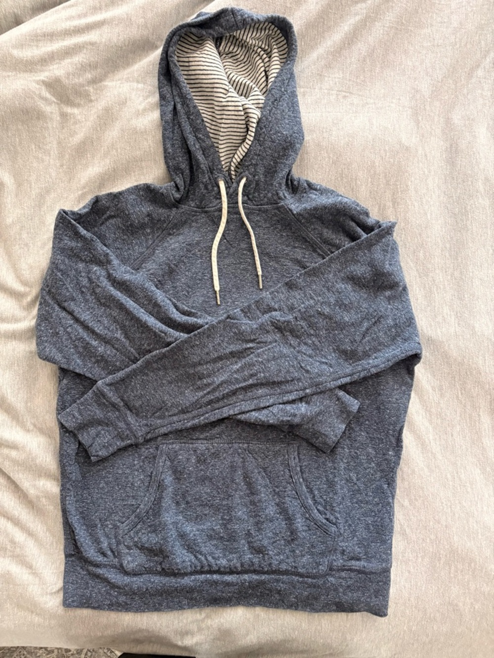 J. Crew Navy and Cream Striped Hoodie